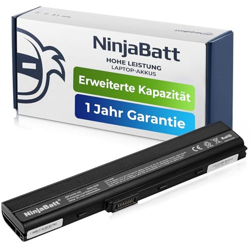 NinjaBatt Battery for ASUS A32-K52 A42 K52J K52N K42J K42JC A52F A42-K52 X52F K52 A41-B53 K42F A41-K52 K52F A62 X42 X52J A52J A42J A42J J K52J. C – Long Life [6 Cells/4400mAh/48Wh]