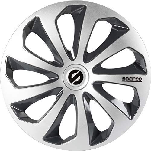 SPARCO SPC1473SVGR Sicilia 4 Stück Radzierblenden, Silber/Grau, 4 Stück, 14