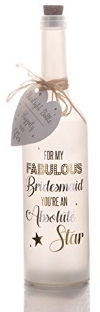 Boxer Gifts SB1131 Light-Up Starlight Bottle | Beautiful Homeware Gift for a Bridesmaid | Complete with Message Tag
