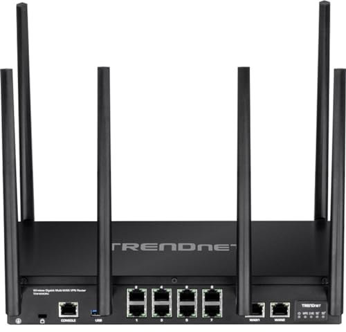 TRENDnet AC3000 Tri-Band Wireless Gigabit Dual-WAN VPN SMB Router, MU-MIMO, Wave 2,Internet Router, Whole Office-Home Wifi, Pre-Encrypted Wireless, QoS,Inter-VLAN Routing, Black, TEW-829DRU