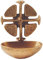Motivationsgeschenke Weihwasserkessel Kreuz Bronze 11 cm Weihwasserbecken für Zuhause