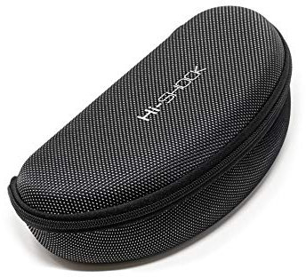 Hi-SHOCK - Custodia rigida per occhiali Hi-Case, grande, antiurto, robusta e impermeabile, con passante, cerniera e panno in microfibra, 17,5 cm x 7,5 cm x 5,5 cm, grigio., Taglia unica