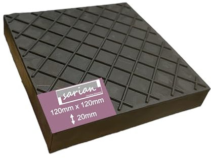 Gummiauflagen zum Reifenwechseln über 50 Varianten Rangierwagenheber Wagenheber Hebebühne Gummiklotz Auflage Unterstellbock Gummiblock Auto KFZ PKW Schutz Kratzer rund eckig (120x120x20 Waffel)