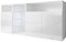MB Muebles Bonitos | Sideboard Wohnzimmer | Breite 150 x Höhe 72 x Tiefe 35 cm | Modern | Farbe Weiß mit Hochglanz Finish | 3 Türen | LED | Wohnzimmer TV Schrank | Modell Clark