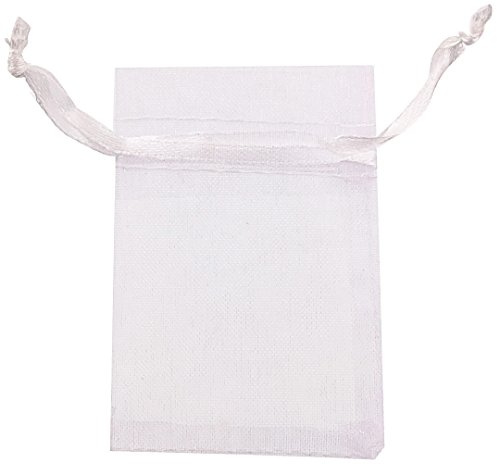 ATCG 25pcs 10x14 Inches Large Drawstring Organza Bags Decoration Festival Wedding Party Favor Pouches (White)