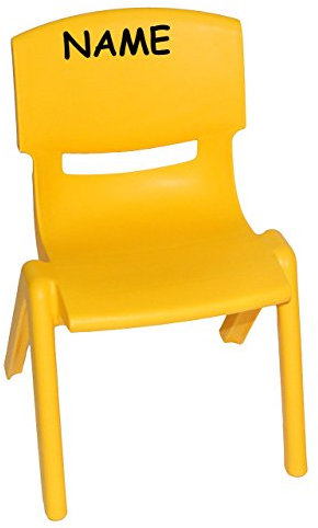 Kinderstuhl - GELB - stapelbar/bis 100 kg belastbar/kippsicher - inkl. Name - für INNEN & AUßEN - Kindermöbel für Mädchen & Jungen - Plastik/Kunststoff ..