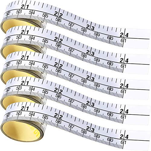 feedal Self-Adhesive Measuring Tape Workbench Ruler Steel Ruler1/2 x 24 Inch Left to Right Reading 60cm Tap Measure 5 Pieces