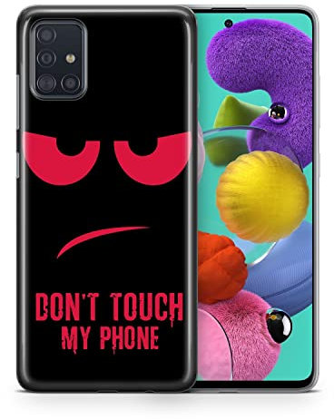 König Design Handyhülle kompatibel mit Samsung Galaxy S21 Silikon Case Hülle Sturzsichere Back-Cover Handyhülle Dont Touch My Phone Rot