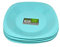 Reusable ECO Unbreakable Colourful Plastic Dinner Flat Plate Set-of-4 - Shatterproof - 100% Food Safe - Perfect for Camping, Indoors, Outdoors, and picnics (Turquoise, Small)