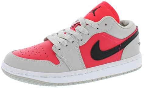 Jordan Herren Air 1 Low Sneaker, Helles Eisenerz / Sirenenrot, 40 EU