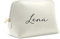 Kosmetiktasche personalisiert Name, Schminktasche, Kulturtasche für Damen, Geschenk Frauen, Schminke Beauty Make-Up, Brautjungfer, Mädchen Geburtstag (L, grau)