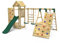 Rebo® Wooden Climbing Frame with Vertical Rock Wall, Swing Set and Slide - Pennine | OutdoorToys | Kids' Outdoor Wooden Garden Play Equipment, Children's Jungle Gym