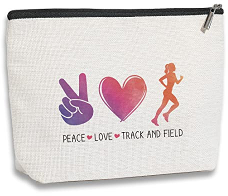 kdxpbpz Inspirierende Geschenktasche für Frauen, Geburtstagsgeschenk für Trainer, beste Freundin, Schwester, Tochter, Make-up-Tasche, Leichtathletik, Sportlich
