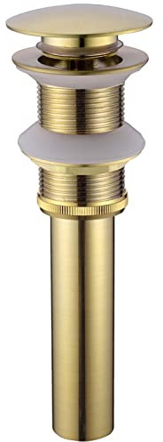 Siphon d'évier pop-up sans trop-plein, pour évier de salle de bain, montage escamotable, or brossé