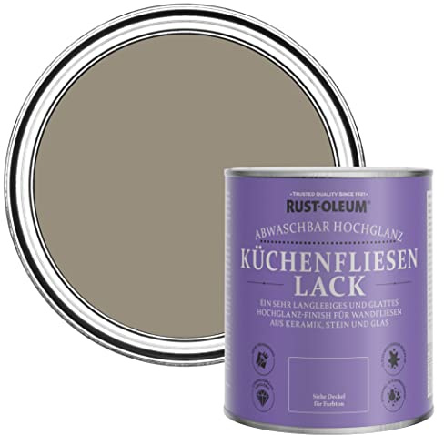 Rust-Oleum Brown Water-Resistant Kitchen Tile Paint in Gloss Finish - Cocoa 750ml