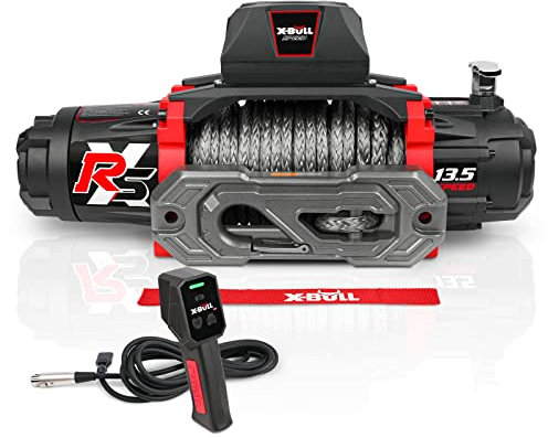 X-BULL Winch-13500 lb. Load Capacity Electric Winch Kit 12V DC Power for Towing Truck Off Road, 2 in 1 Wireless Remote