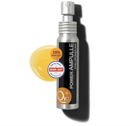 UNIQ10UE Q10 Power Ampulle – Hochdosiertes Anti-Aging Serum mit 2x Hyaluronsäure, Panthenol – Vegan, Bio, Feuchtigkeits-Booster für Gesicht & Dekolleté – Made in Germany, 35 ml