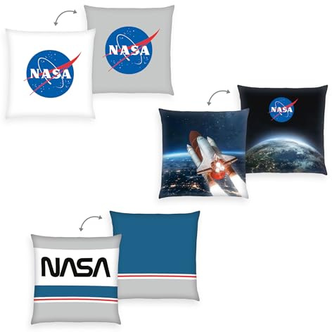 Herding Kissen, NASA, 40 x 40 cm, 3er Set, Weiches Deko- und Kuschelkissen, 100% Polyester