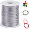 LEREATI Nylonschnur 1.5mm x 100m Nylonfaden Nylon Perlenschnur Satinkordel, Makramee Schnur Nylonschnur für Armbänder Perlen Auffädeln Halskette Schmuckherstellung DIY Handwerk (Grau)