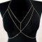 Clataly Bikini BH Körper Kette Sexy Kreuz Brust Kette Dessous Halskette Zubehör Nachtclub Schmuck Einstellbar für Frauen Mädchen (Gold)