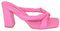Sandalo Donna Fucsia Infradito Tallone Scoperto Sabot Tacco Largo 8 Fascia Comoda Imbottita Moda Estate (40 EU)