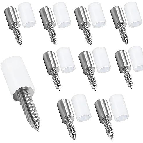 10Pcs Shelf Support Pegs Self-Tapping Screws Cabinet Laminate Support Shelf Pins Self Tapping Screws with Non-Slip Sleeve Self Tapping Screws for Cupboards Cabinet Wardrobe