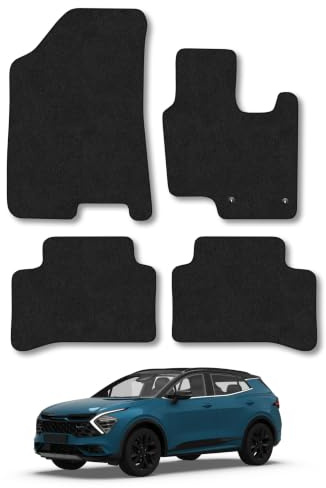 Fits Kia Sportage (2022+) Carpet Car Mats | Black Edge Trim Tailored Fit Floor Mats Full Coverage Protection Accessories Easy Clean Anti Slip Made in the UK