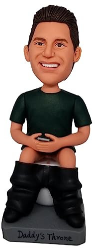 mydedor Benutzerdefinierte Wackelkopf-Figuren, kein Bart auf der Toilette, Figur zum Geburtstag, Jahrestag, Erntedankfest, Geschenke für Mann, Vater, Onkel, Freunde, Boss, Kollegen