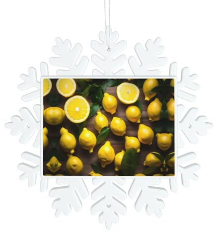 Frische tropische Zitronen Druck Weihnachten Schneeflocke Ornamente Weihnachtsmann Andenken Wohnkultur Geschenke Weihnachtsbaum Pandemie