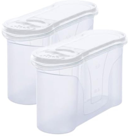 Novaliv Schüttdosen 2er SET Vorratsdose zum Streuen 1,3 Liter - Maße (LxBxH): 22 x 13 x 8,5 cm - Dose mit Deckel 1l für Müsli Mehl Zucker Dosen Küchen Organizer Food Box Meal-Prep-Boxen