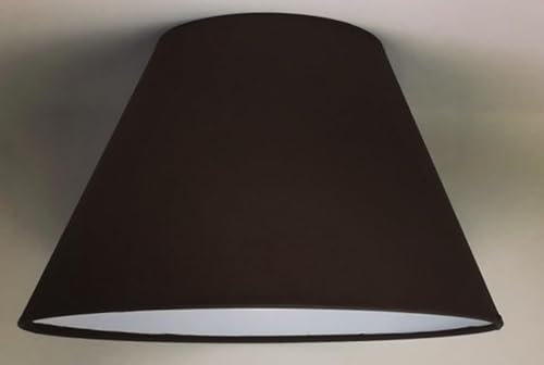 35 cm Lampenschirm, Kegel, Baumwollstoff mit weißer PVC-Rückseite, handgefertigtes Produkt, für Tischlampe, Stehlampe (Braun)
