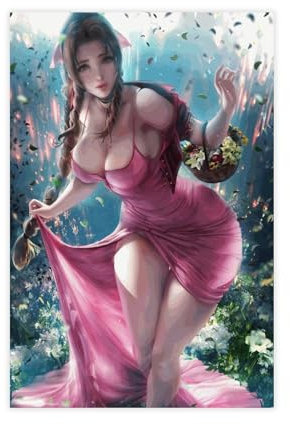 yiili Aerith Remake Final Fantasy-Poster, Leinwandposter, Wandkunst, Dekordruck, Bild Gemälde für Wohnzimmer, Schlafzimmer, Dekoration, ungerahmt, 30 x 45 cm
