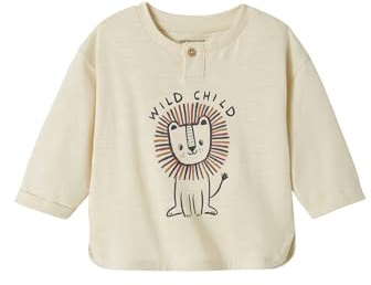 Vertbaudet Baby Shirt mit Löwe wollweiß 92/98