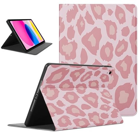 Foonary Cover Tablet per iPad 10 Generation 10,9 2022 A2757/A2777, Aesthetic Ultra Sottile Leggero PU Pelle Moda Antiurto Custodia Flipcon Funzione Supporto Protettiva Case per iPad 10 Gen, Leopardo