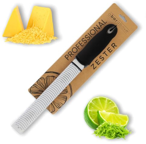 A Bar Above Lemon Zester and Cheese Grater, Professional, 12 Inch, Black