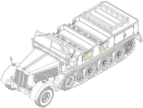 Trumpeter HobbyBoss 757403-1/72 Sd. Kfz. 8, Schwerer Zugkraftwagen 12t - Maßstab 1:72