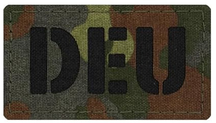 Café Viereck ® Bundeswehr Germany Deutschland DEU Patch Lasercut - 9 x 5 cm mit Klett 1 Stück (flecktarn oliv)