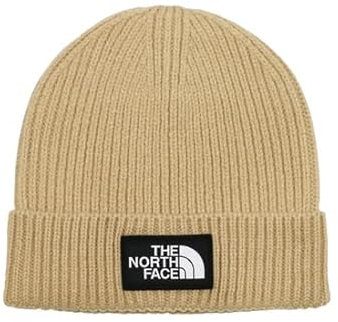 The North Face Herren Logo Box Cuffed Beanie-Mütze, Khaki Stone, One Size