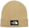The North Face Herren Logo Box Cuffed Beanie-Mütze, Khaki Stone, One Size