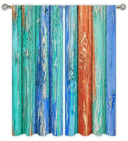 Curtain Türkis Orange Streifen Blackout Curtain Weich Vorhang mit ösen Waschbar Gardinen Wohnzimmer Blackout Vorhang Curtains Living Room Scheibengardinen Verdunklungsvorhänge Vorhänge 2x140x160