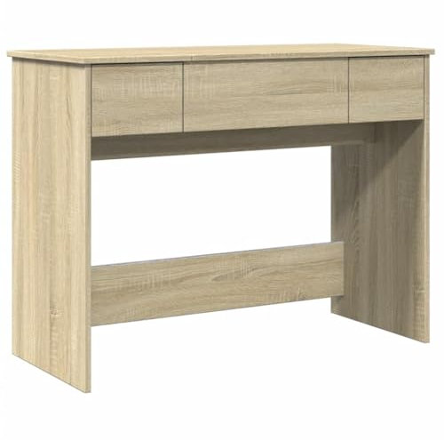 vidaXL Schminktisch mit Spiegel, Frisiertisch mit Stauraum, Kosmetiktisch für Schlafzimmer, Tisch Schminkspiegel Frisierkommode, Modern, Sonoma-Eiche