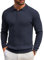COOFANDY Men's Jumper Poloshirt Winter Jumper Tops Casual Smart Long Sleeve Polo Shirts Sweatshirts Knitted Jumper Thermal Jumper Dark Blue XXL
