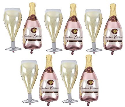 ZPSHYD Champagne Balloons Decorations Champagne Bottle Balloon Party Decorations, Set of 5, Reusable Rose Gold Beer Wine Glass Shaped Balloons