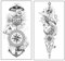 2 Blätter Temporäre Welle Tattoo Schildkröte Tattoo Schiffanker Tattoo Anker Tattoos Kompass Tattoo T215 230