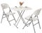 NOVECRAFTO Small Folding Table & Heavy Duty White Folding Chair Set - HDPE Plastic & Powder Coated Height Adjustable Table & White Chair with Matte Grain Surface for Camping, Garden, BBQ, and Kitchen