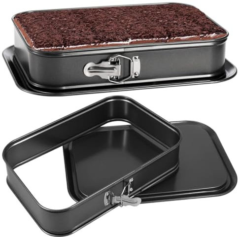 LANYOTA Cake Tin, 35x24cm Spring Form Pan Rectangular Cake Baking Trays Cheesecake Tin for Baking with Removable Bottom, Baking Pan Cake Molds