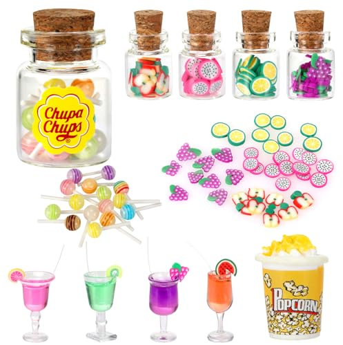 Farerkass Miniatur Essen Und Trinken 14 StüCk Wichtel ZubehöR Weihnachten Miniatur Deko Mini Essen Miniatur Weihnachten SüßIgkeiten Und Trinken Set WichteltüR ZubehöR Weihnachten Set