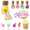 Farerkass Juego de 14 accesorios de duendes en miniatura, decoración en miniatura, miniatura, miniatura, juego de dulces y bebidas, juego de accesorios para puerta de amigo invisible, juego de Navidad
