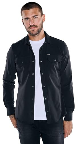 emilio adani Herren Herren Overshirt Slim fit, Schwarz, 37772, Schwarz in Größe XXL