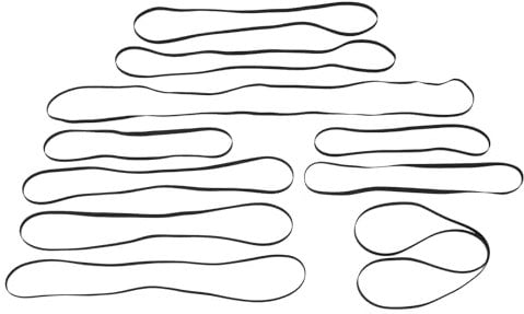 Straps for record players, CD, DVD players, phonograph, cassette deck, highly flexible 10-piece turntable belt set, straps for repair, replacement, maintenance, most types of belt